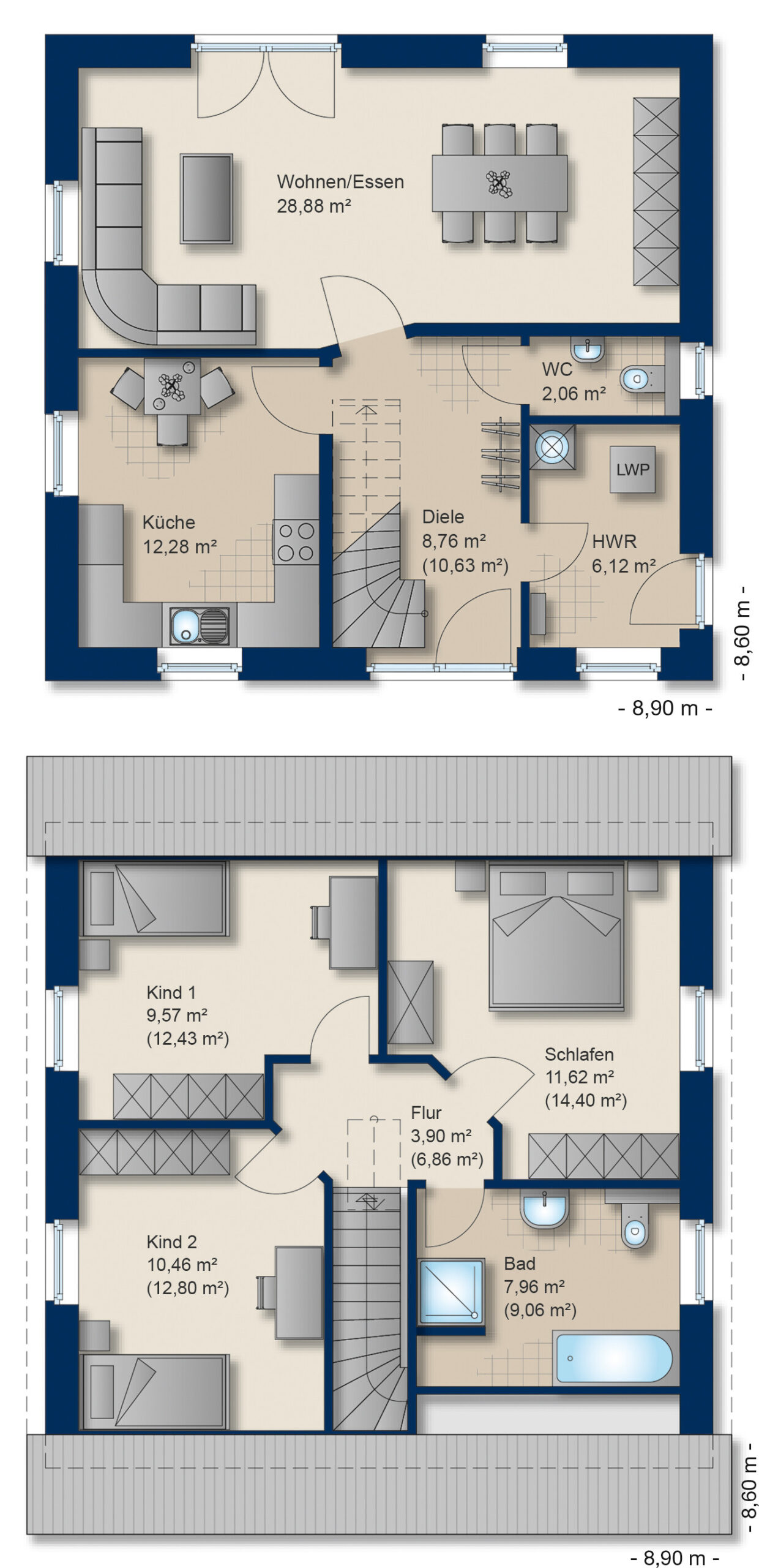 Grundriss Familienhaus 120