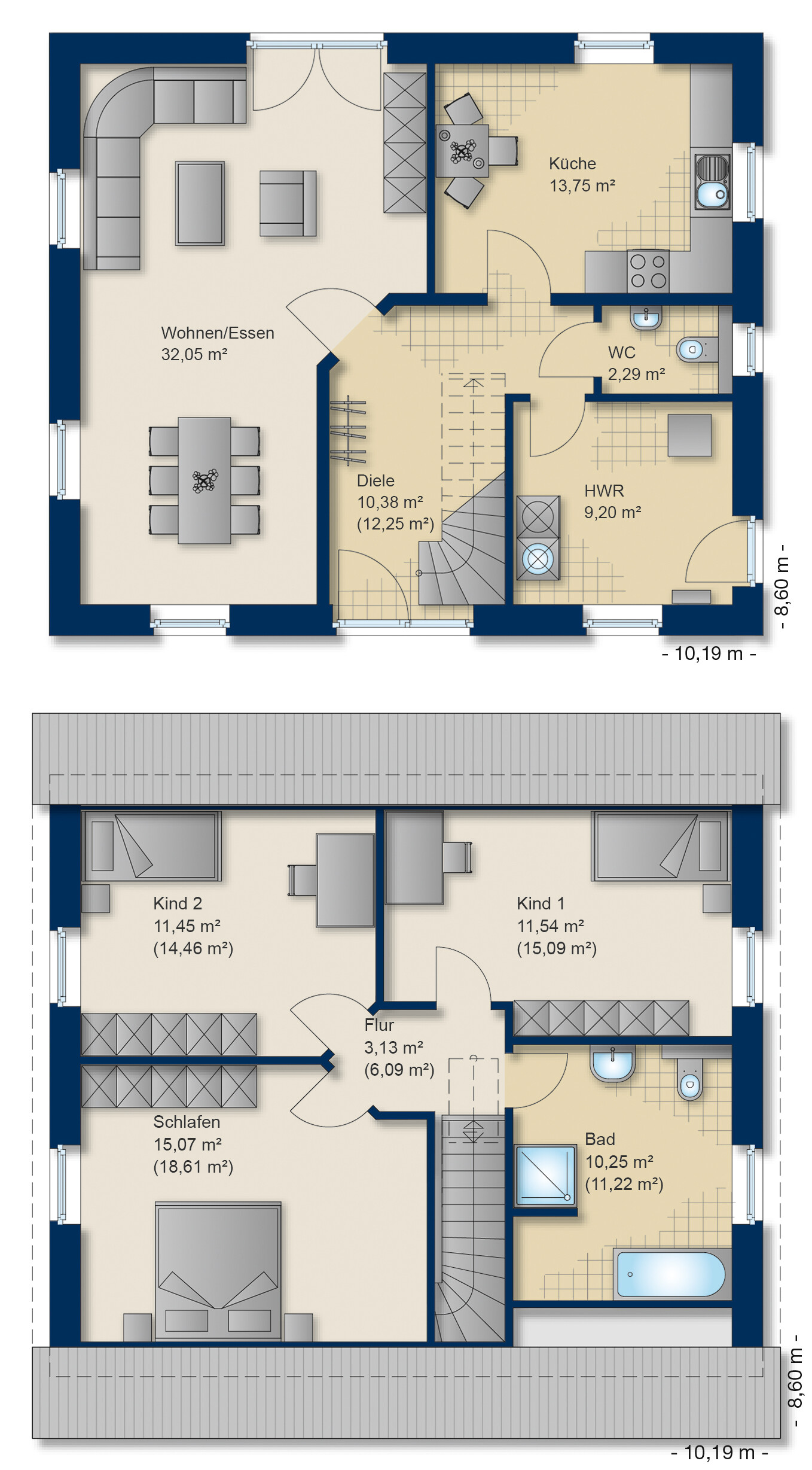 Grundriss Familienhaus 140-1