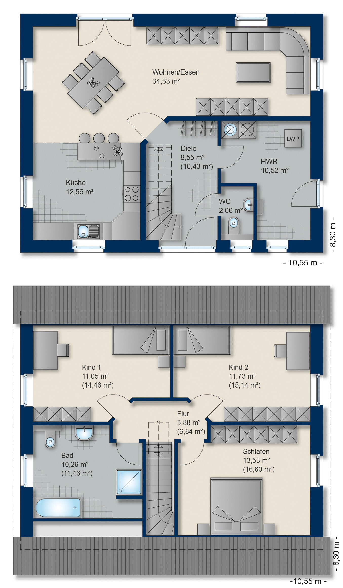 Grundriss Familienhaus 140-2