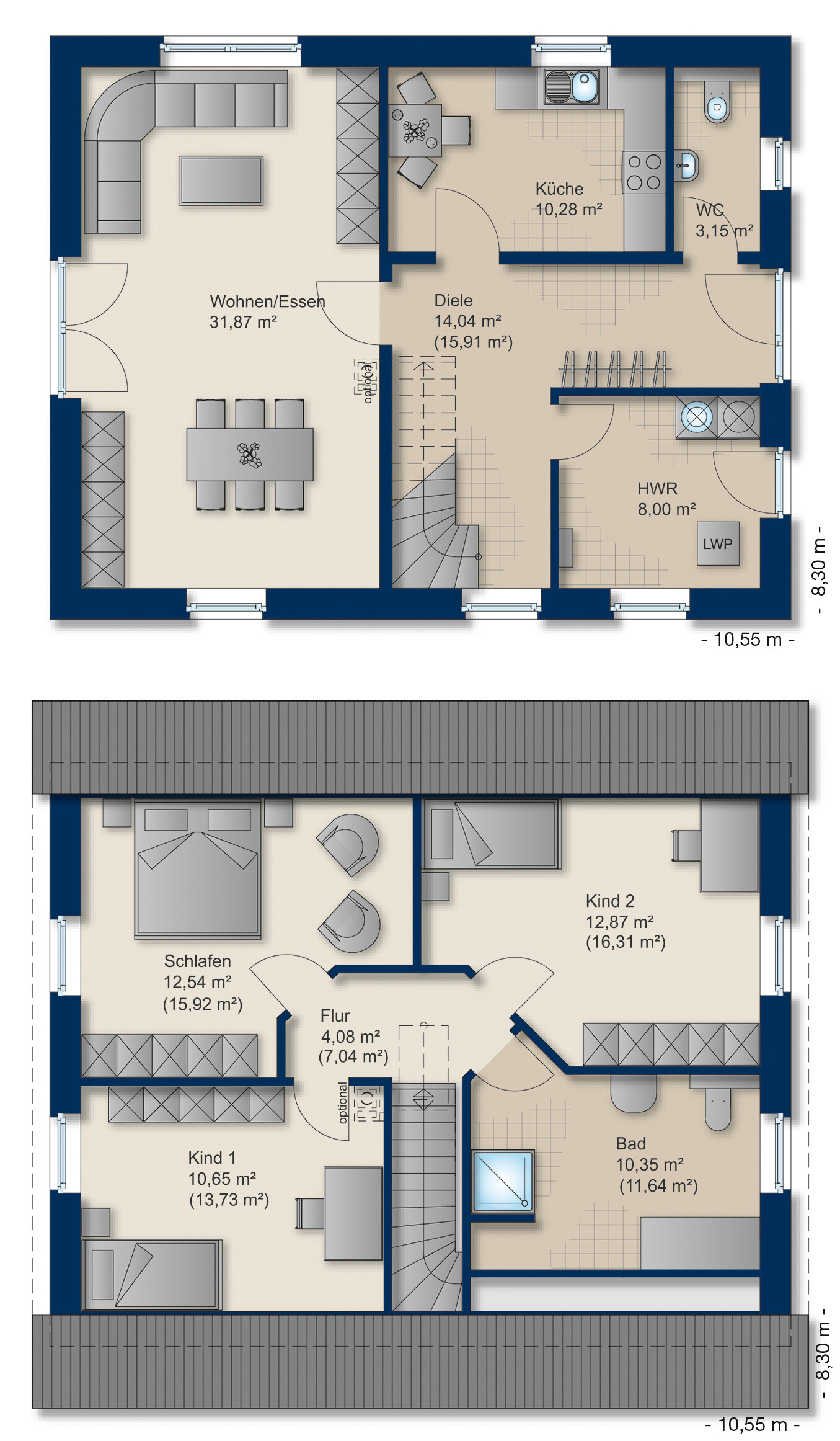 Grundriss Familienhaus 140-3