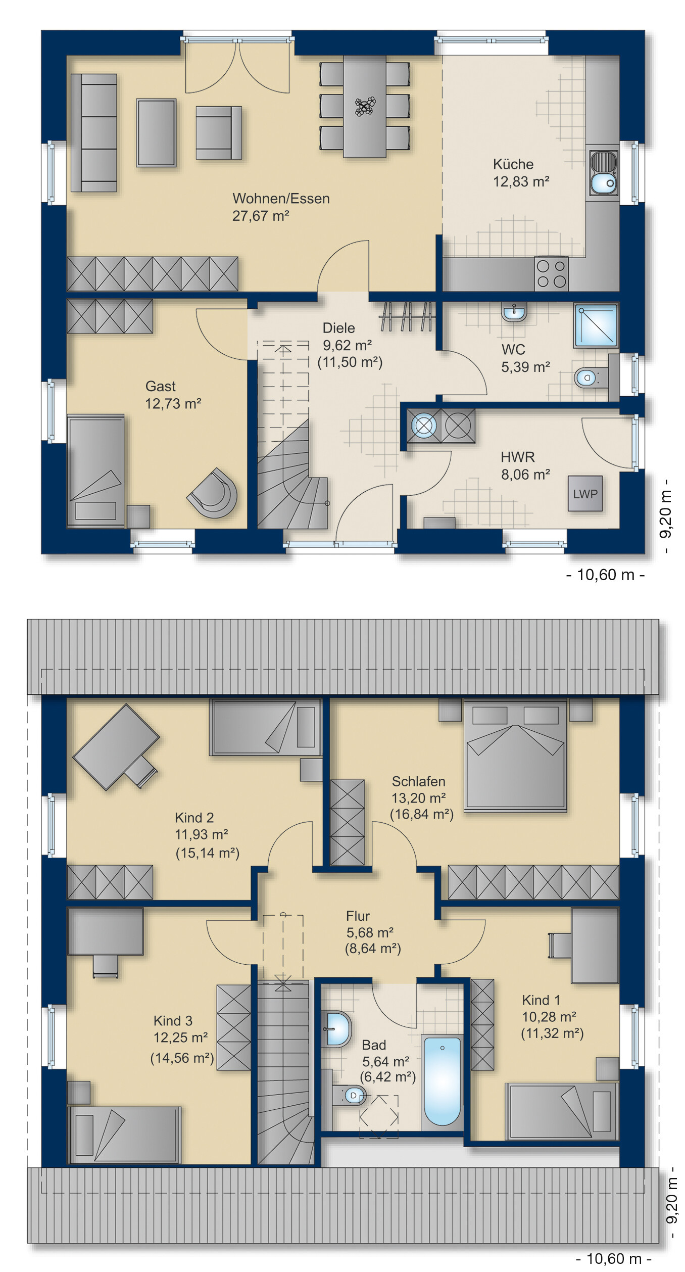 Grundriss Familienhaus 160