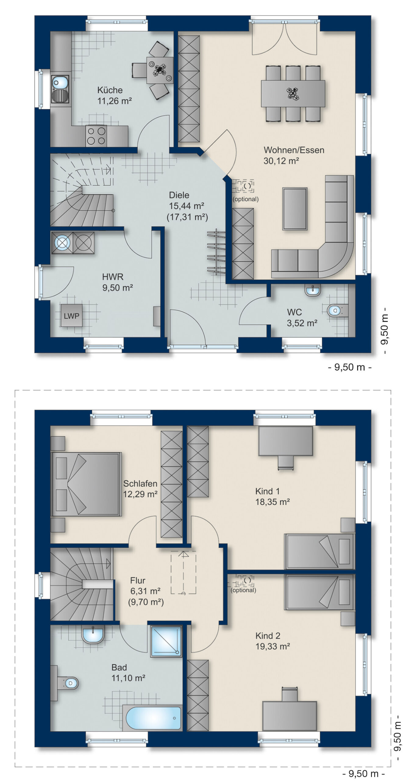 Grundriss Stadtvilla 145