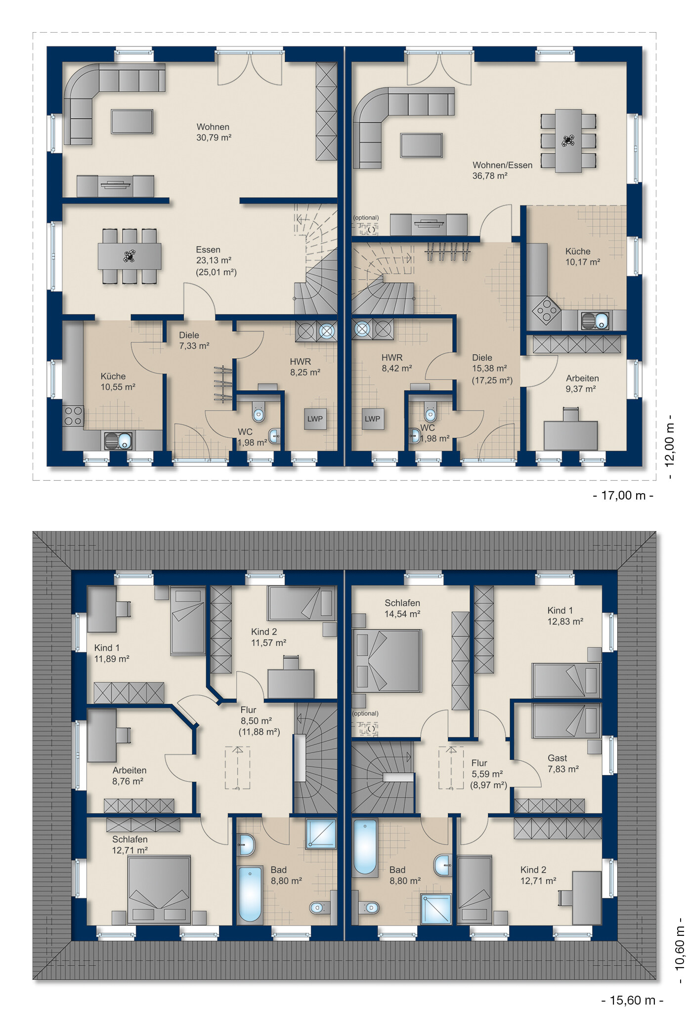 Grundriss Villa Toskana DHH 155