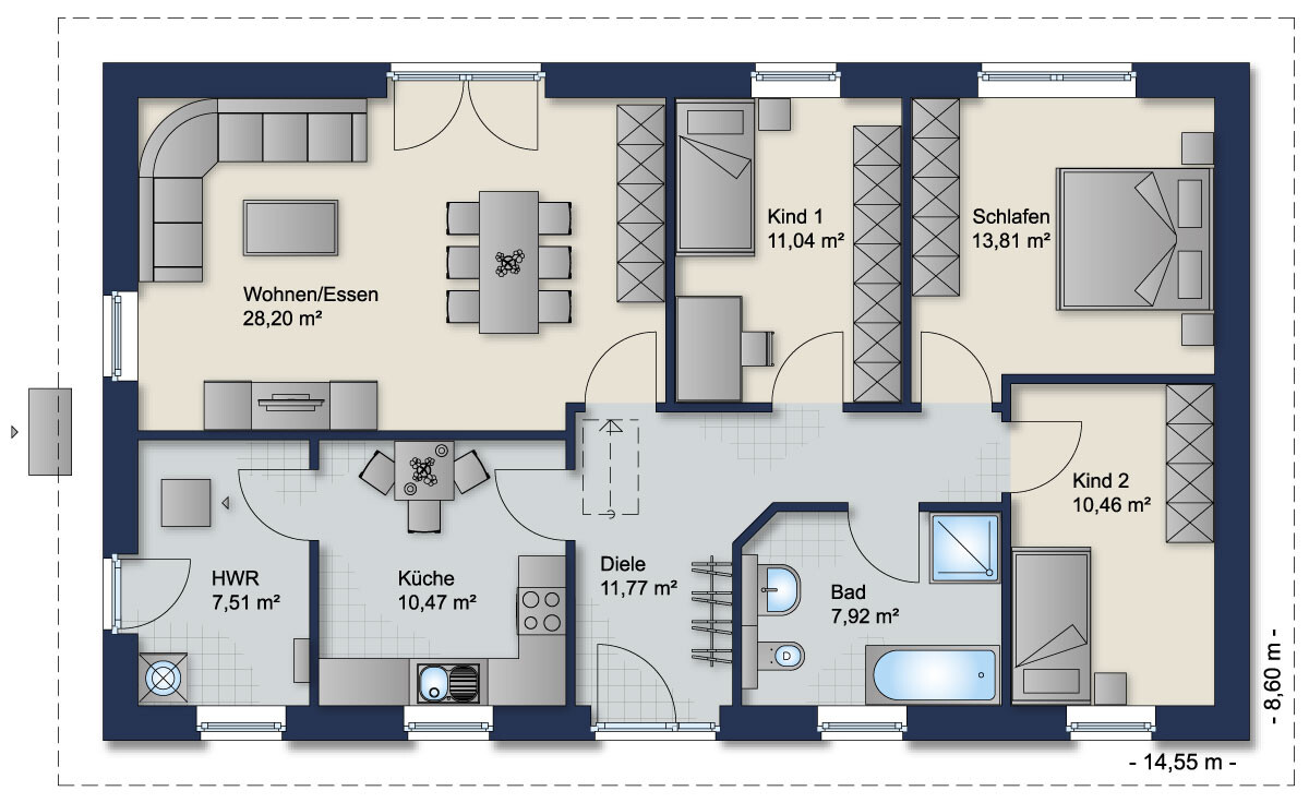 Grundriss Bungalow 100-2