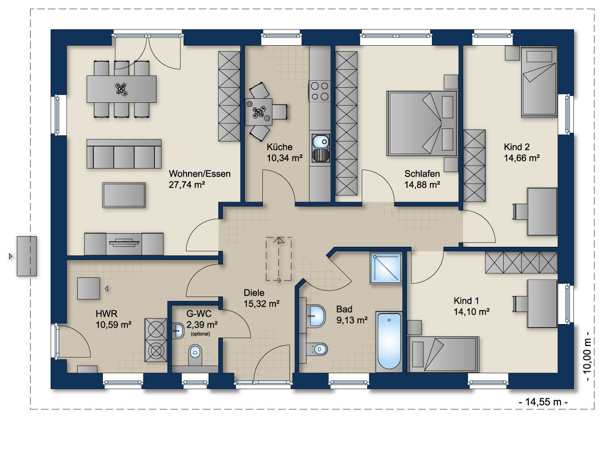 Grundriss Bungalow 120